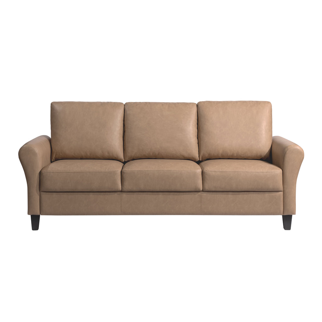 Lifestyle Solutions Alexa Sofa with Rolled Arms, Gray Fabric