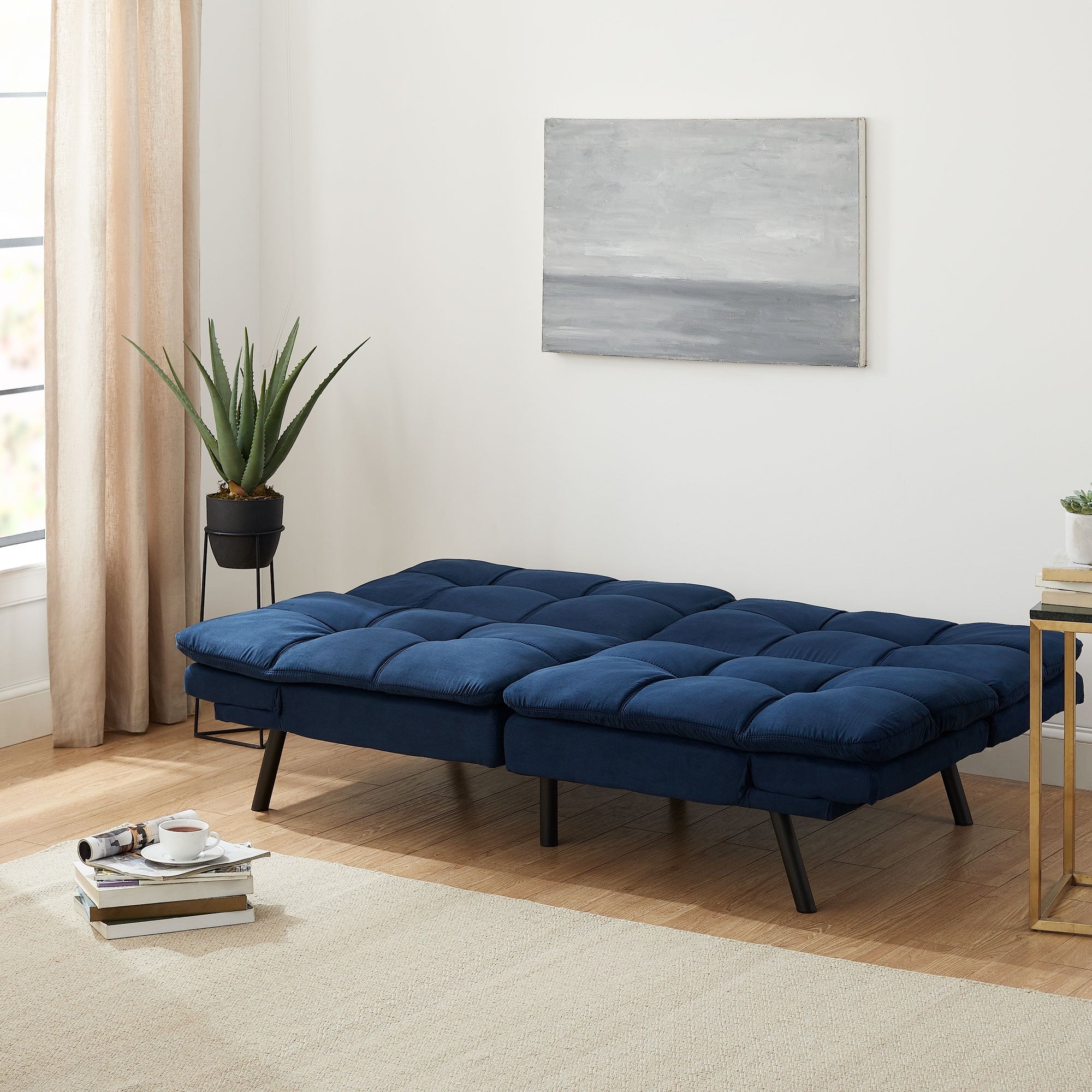Mainstays 72 Memory Foam Futon Sofa Bed,Black