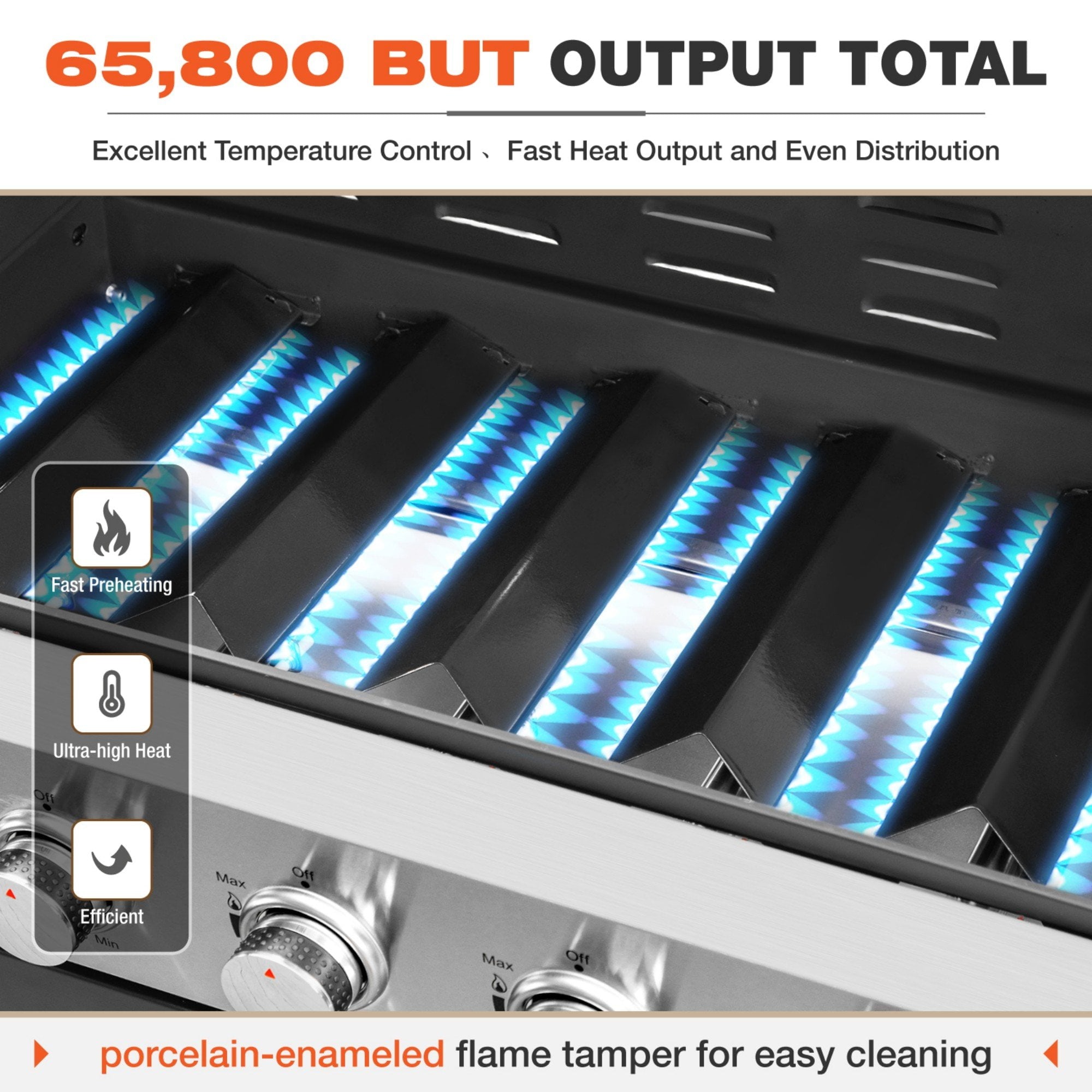MF Studio 4 Burner Propane Gas Outdoor Grill with Side Burner Stainless Steel BBQ Grill