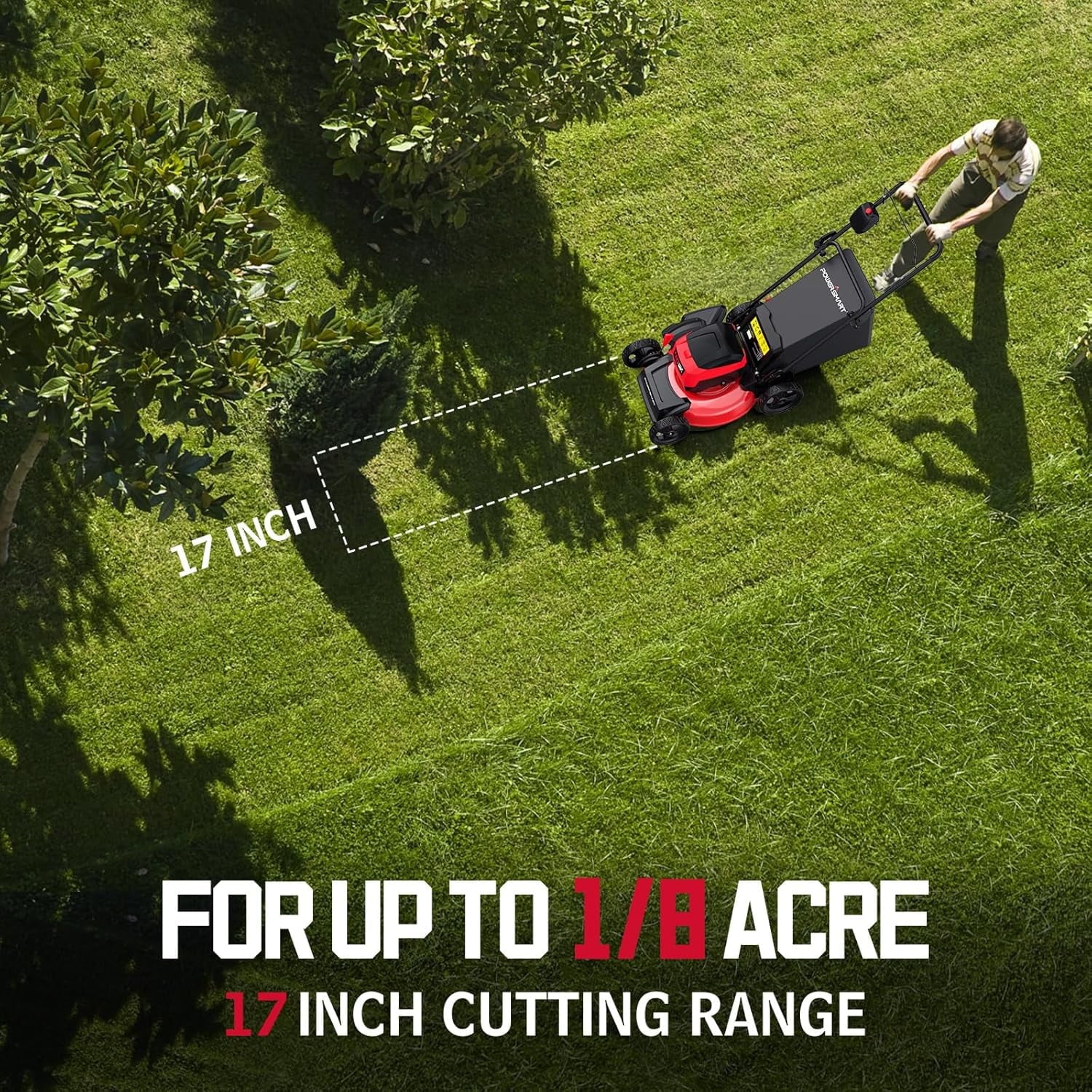 PowerSmart 40V 4.0Ah 17 Cordless Push Lawn Mower, with 3-in-1 Options