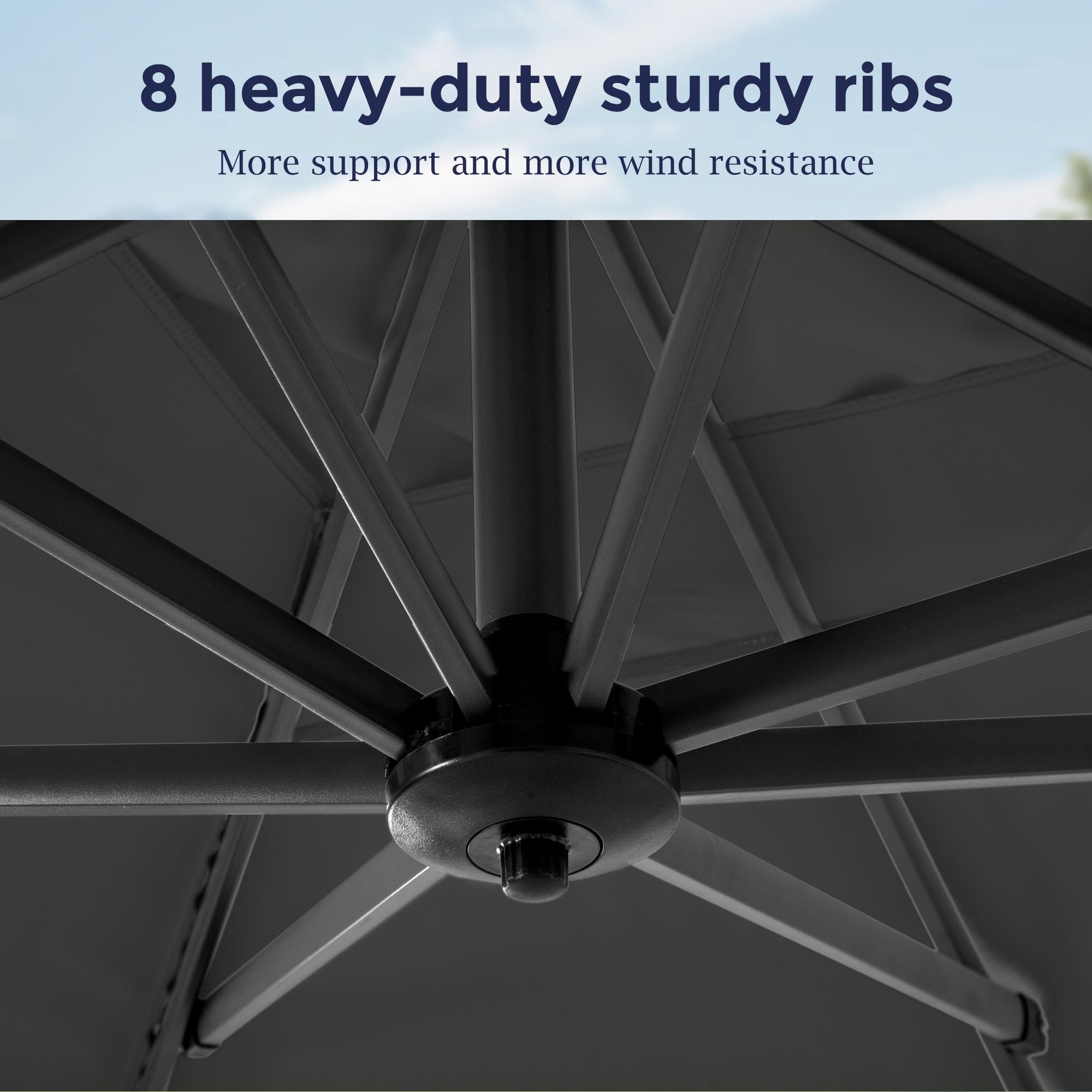Alpha Joy 12x9ft Outdoor Patio Umbrella Large Rectangle Offset Cantilever Double Umbrella with 360°Rotation, Beige