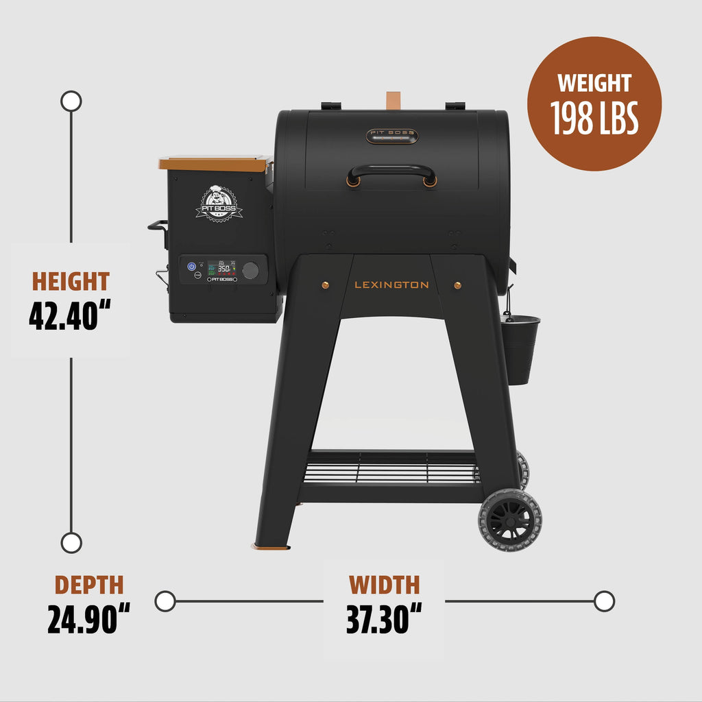 Pit Boss Pellet Smoker, Lexington 500 Square inch Wood Fired Pellet Grill, Onyx Series