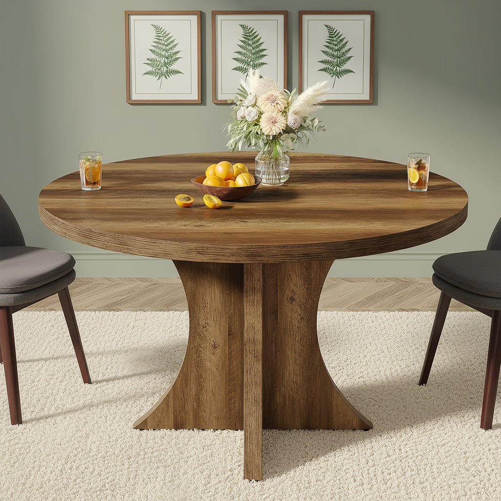 Modern Faux Marble Dining Table, 63 Rectangular 4-6 Seater Wood Table with Sturdy Base, Kitchen Living Room Dinner Table