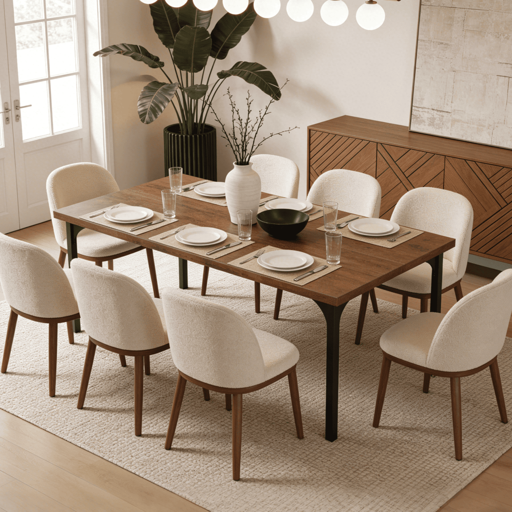 Ktaxon 70.8 Dining Table for 6~8, Farmhouse Kitchen Table Large Rectangle Dinner Table for Home, Dining Room, Kitchen, Brown