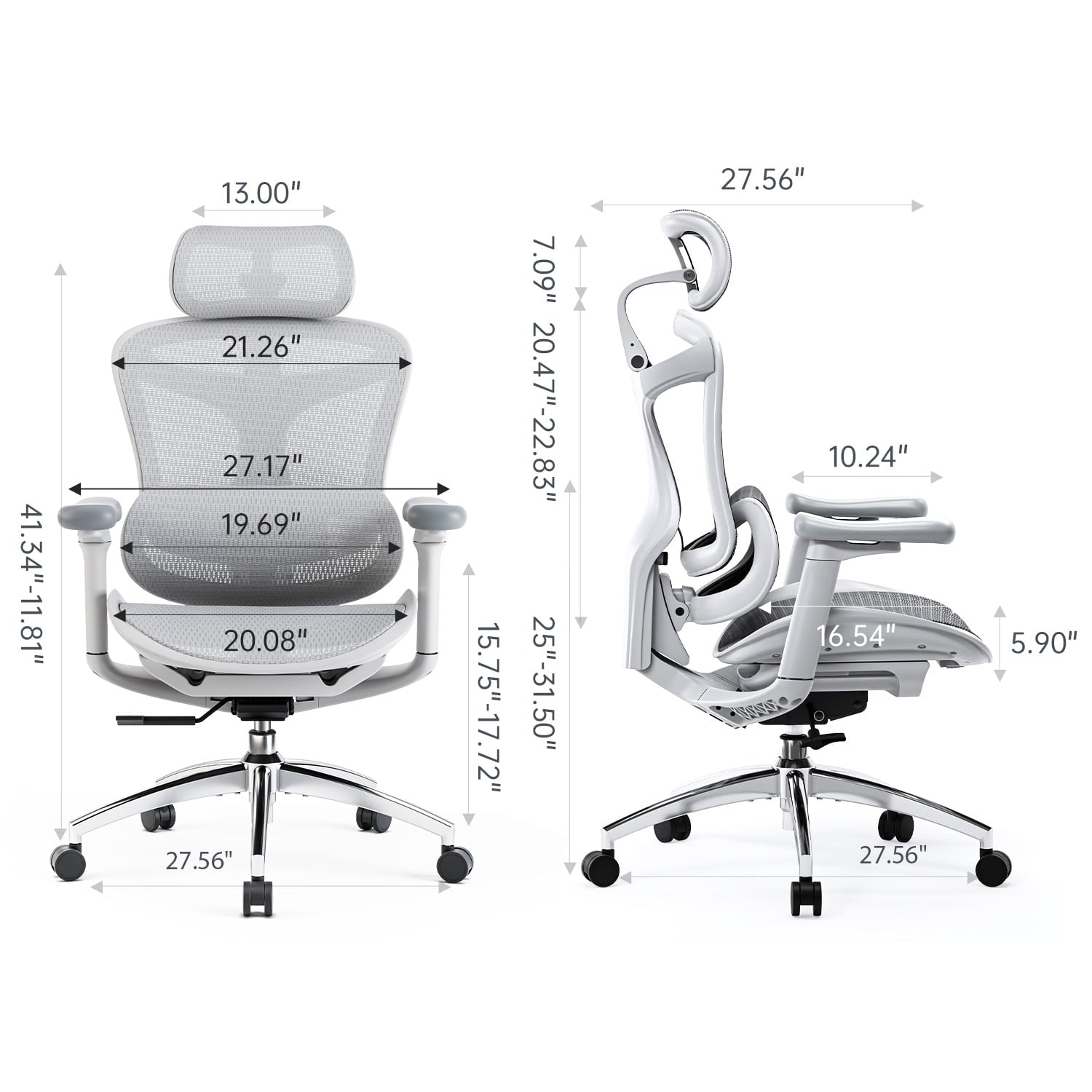 Sihoo Doro-C300 Ergonomic Chair, 3D Armrests  Swivel Chair, Adaptive Lumbar Support Office Chair, Ergonomic Desk Chairs for Adults, Comfort Home Office Chair, Gray