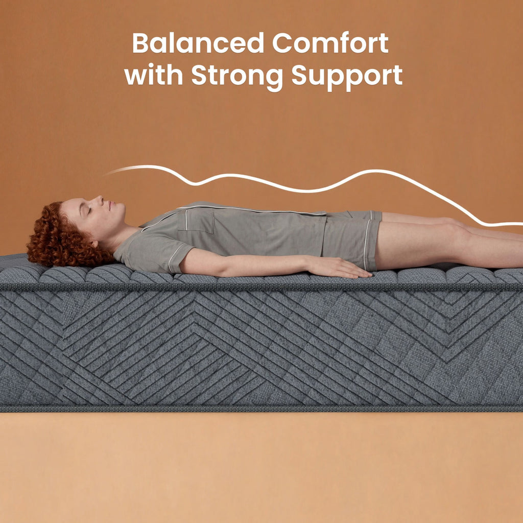 POSMOND Queen Mattress 10 inch Hybrid Mattress in a Box with Pocket Spring & Memory Foam, Medium Firm Mattresses for Back & Stomach Sleepers, CertiPUR-US Certified