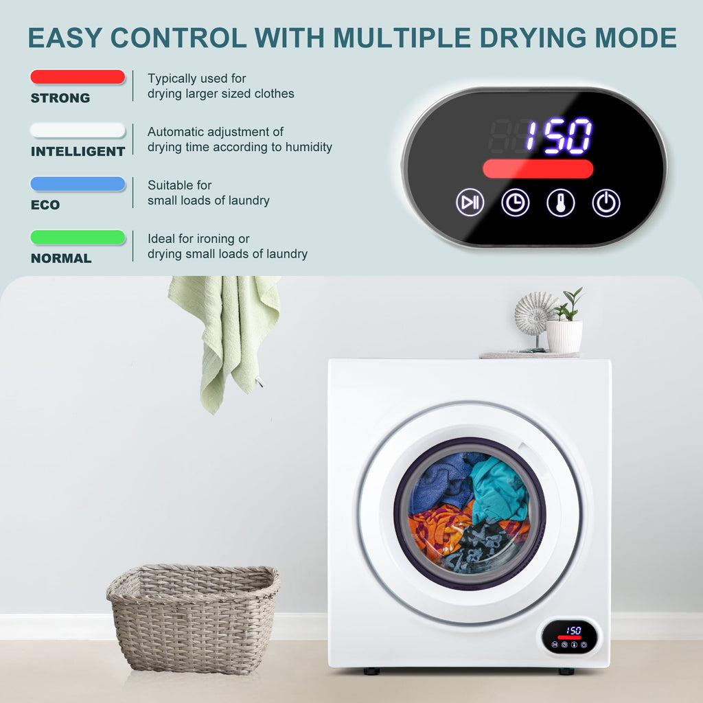 Simzlife 1.6 Cu. ft. Portable Clothes Dryer, Electric Compact Dryer Machine, 19.5 in W, 23.6 in H