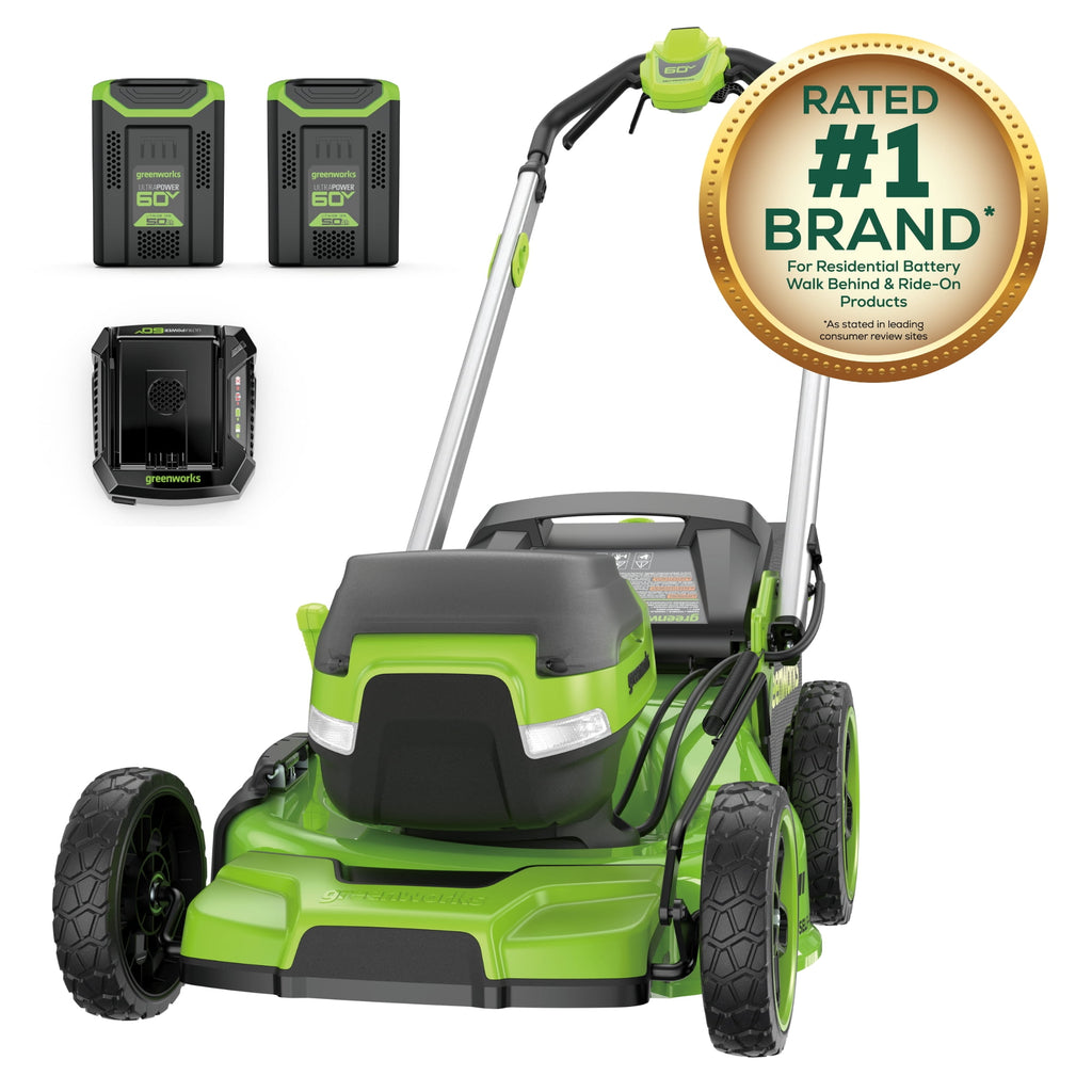 Greenworks 60V 21” Self-Propelled Lawn Mower with (2) 5.0 Ah Batteries & Rapid Charger 2546202