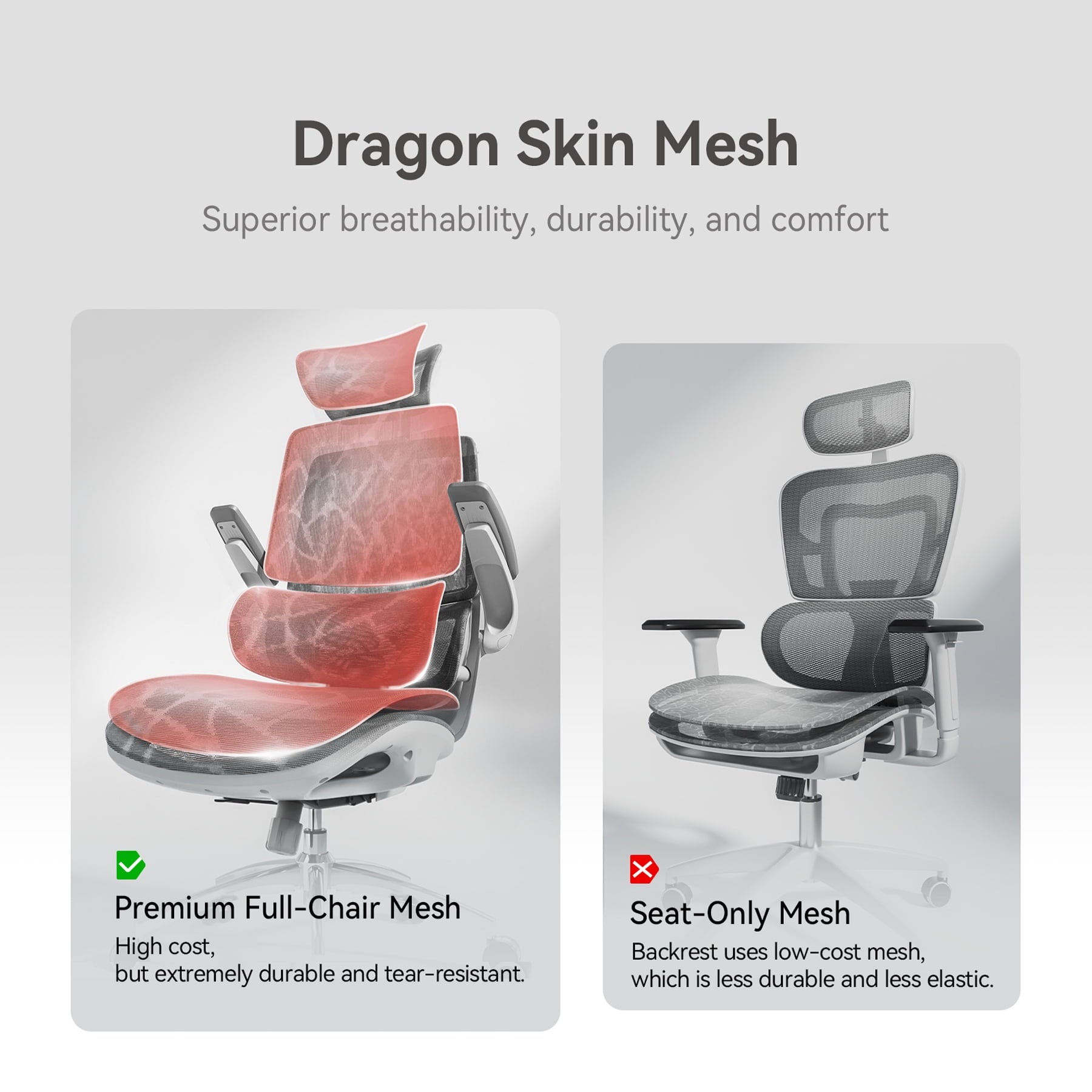 Sihoo M59AS Ergonomic Office Chair with Mesh Backrest, Flip Armrests, Headrest, White