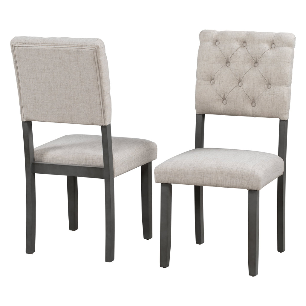 Harper & Bright Designs Dining Table Set for 6 with Bench Rectangular Table and 4 Upholstered Chairs for Kitchen, Gary