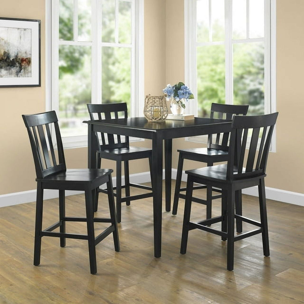 Mainstays 5 Piece Mission Counter Height Dining Set, Solid Wood, Cherry Color for Indoor