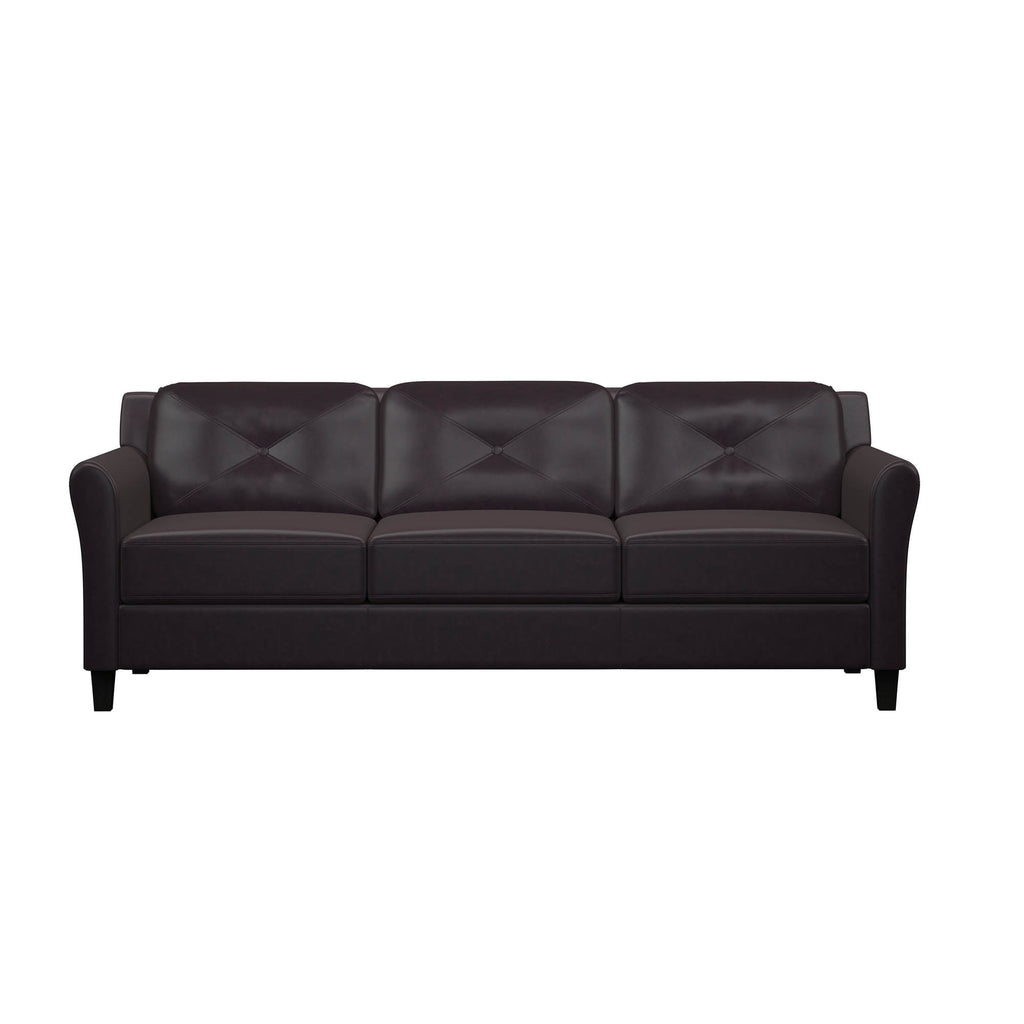 Lifestyle Solutions Taryn Curved Arms Sofa, Black Fabric