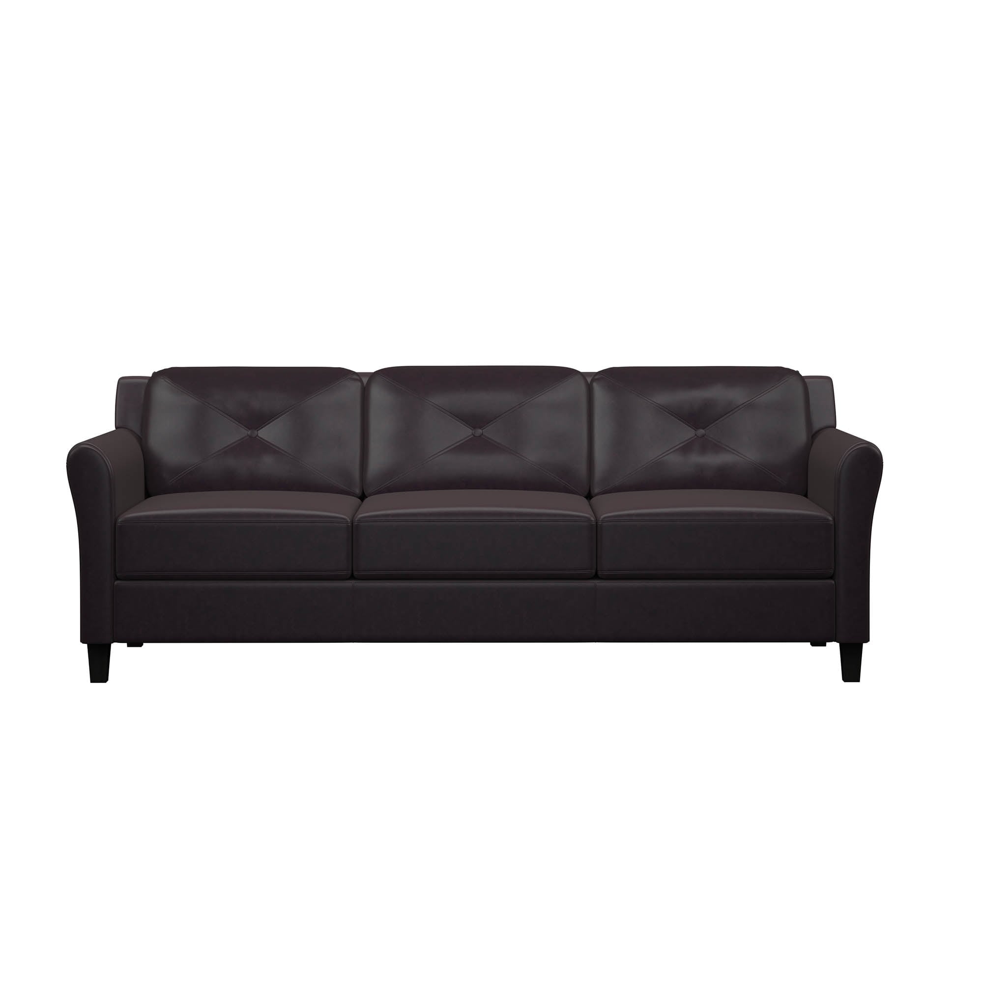 Lifestyle Solutions Taryn Curved Arms Sofa, Black Fabric