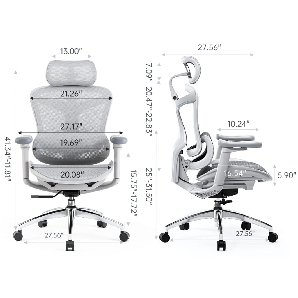 Sihoo Doro C300 Ergonomic Office Chair with Headrest, Lumbar Support, Adjustable Backrest, 3D Armrests, Breathable Mesh, Height & Tilt Adjustment - Black