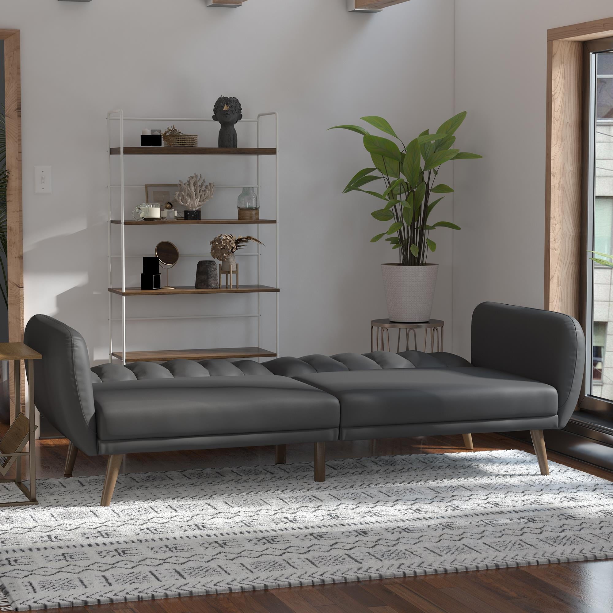 Novogratz Brittany Futon, Blue Linen