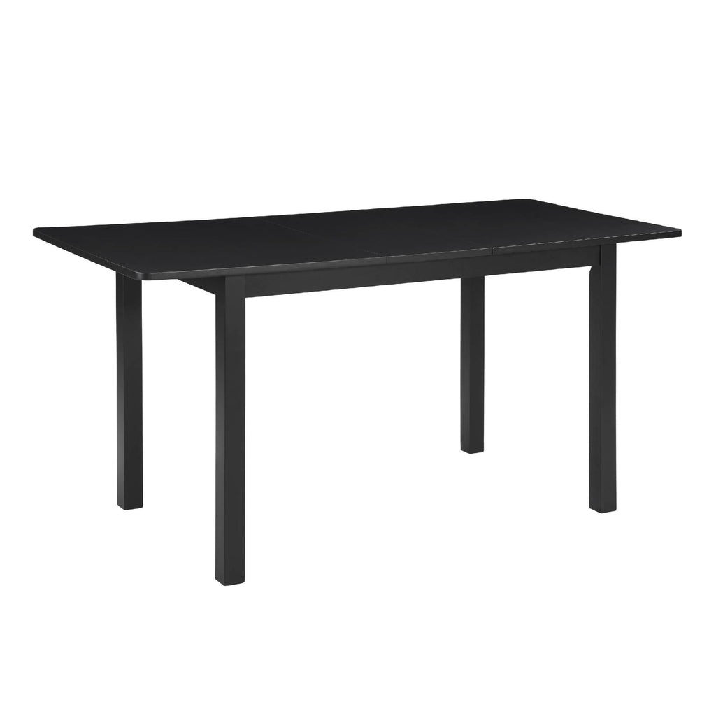 Lisonu 59 Extendable Dining Table, Modern Black Wooden Kitchen Table for 4-8 People, Space-Saving Expandable Table for Dining Room, Home Office & Small Living Spaces