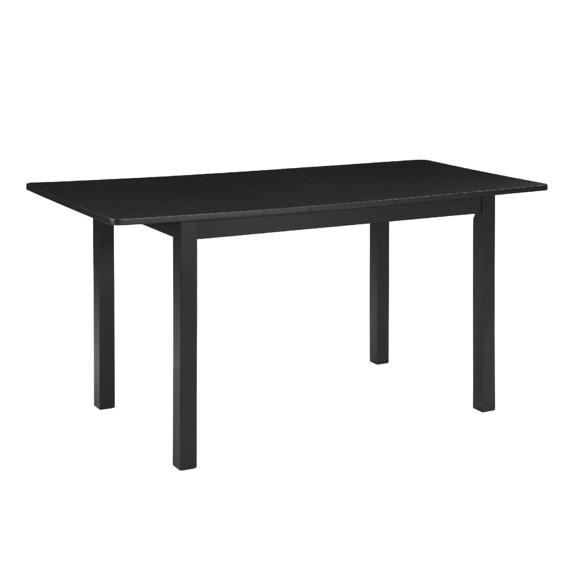 Lisonu 59 Extendable Dining Table, Modern Black Wooden Kitchen Table for 4-8 People, Space-Saving Expandable Table for Dining Room, Home Office & Small Living Spaces