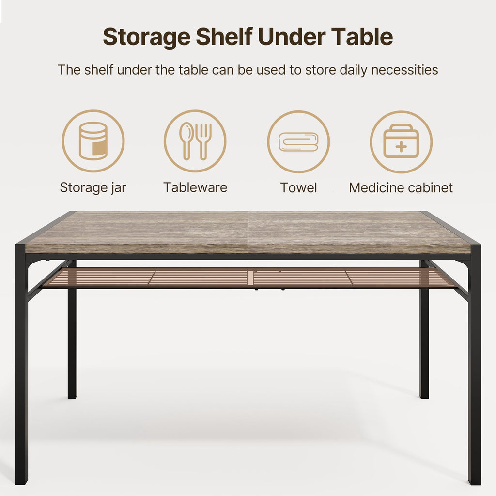 Aiho 7-Piece Dining Table Set for 6, Space-Saving Kitchen Table with Chairs, Compact Dining Furniture for Small Spaces & Apartments, Retro