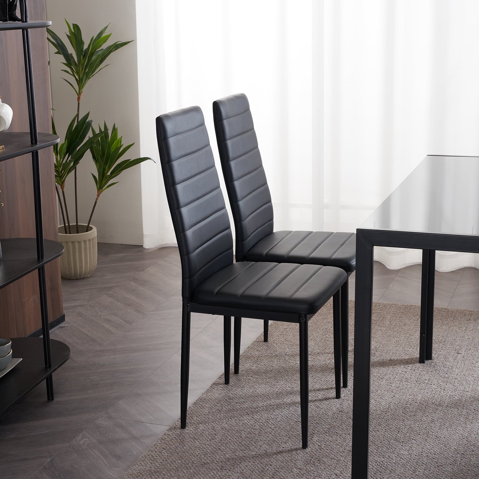 Ktaxon Solid Wood Dining Table Set for 6, Mid-Century Dining Room Table with 4 Padded Chairs & Bench, 47.3 Dining Room Set for 4~6 Family Use, Natural Wood