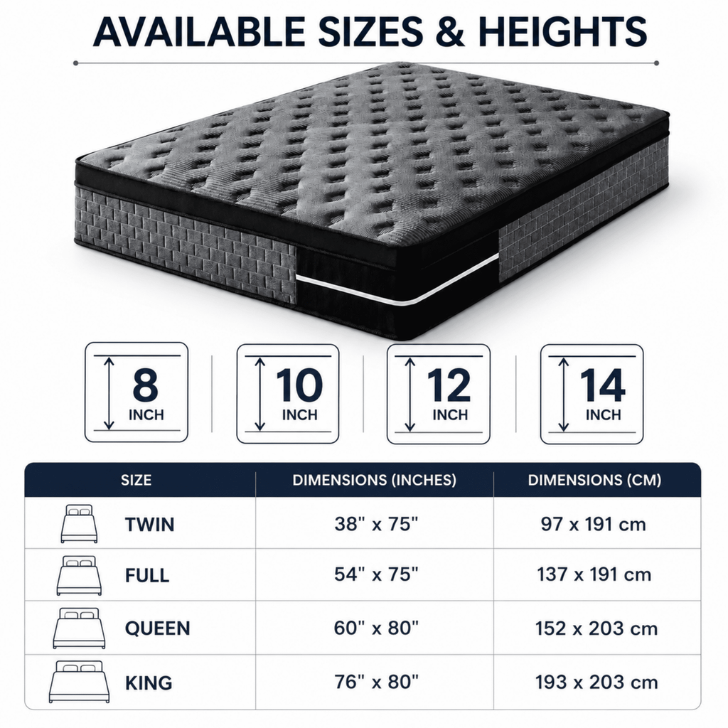 Lodeija 12 Queen Hybrid Mattress,5-Zone Pocket Springs with Motion Isolation,Medium Firm,Fiberglass-Free,Black