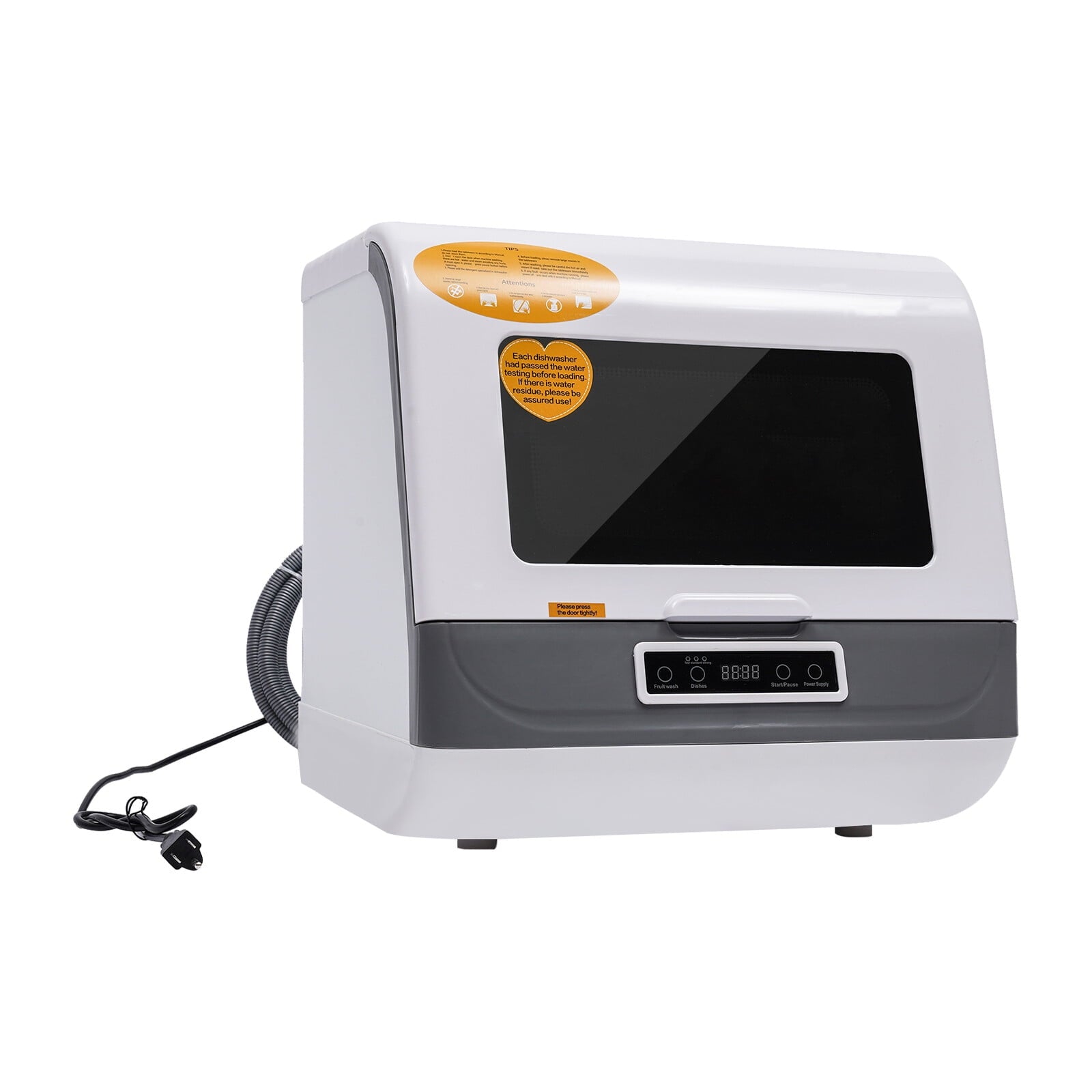 1 PCS Stainless Steel Countertop Dishwasher, Portable Countertop Dishwasher, Mini Dishwasher, Voltage: 110V, Rated Power: 800W, Frequency: 60Hz, Maximum Water Consumption: 8L/2.11Gal