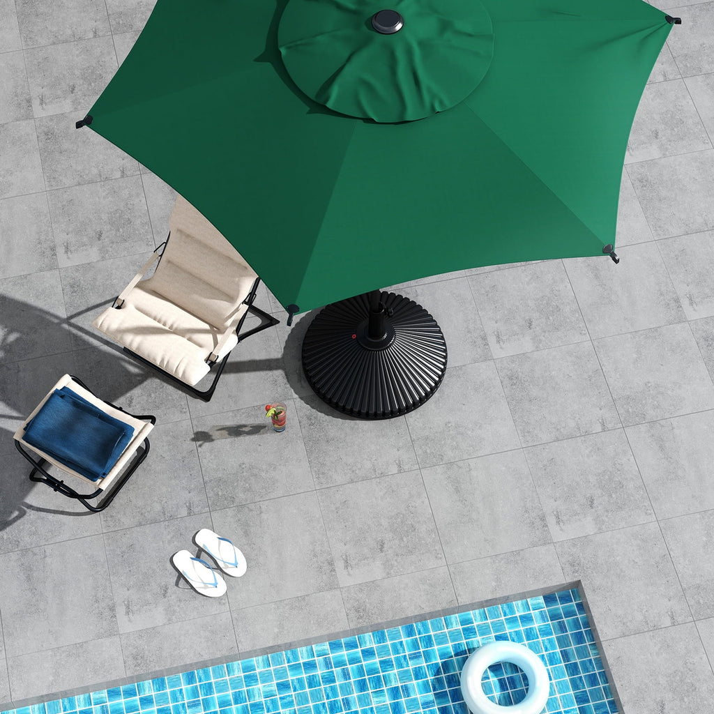 Abba Patio 11’ Vienna Offset Hanging Outdoor Cantilever Patio Umbrella, Beige