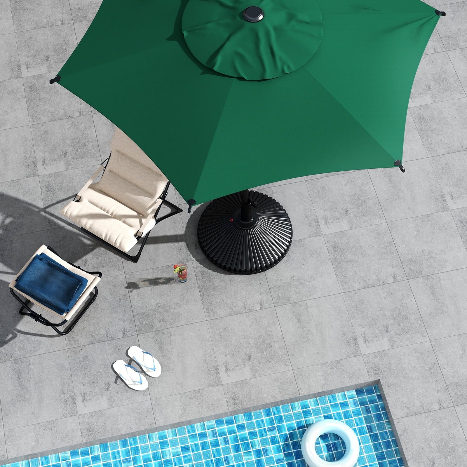 Abba Patio 11’ Vienna Offset Hanging Outdoor Cantilever Patio Umbrella, Beige