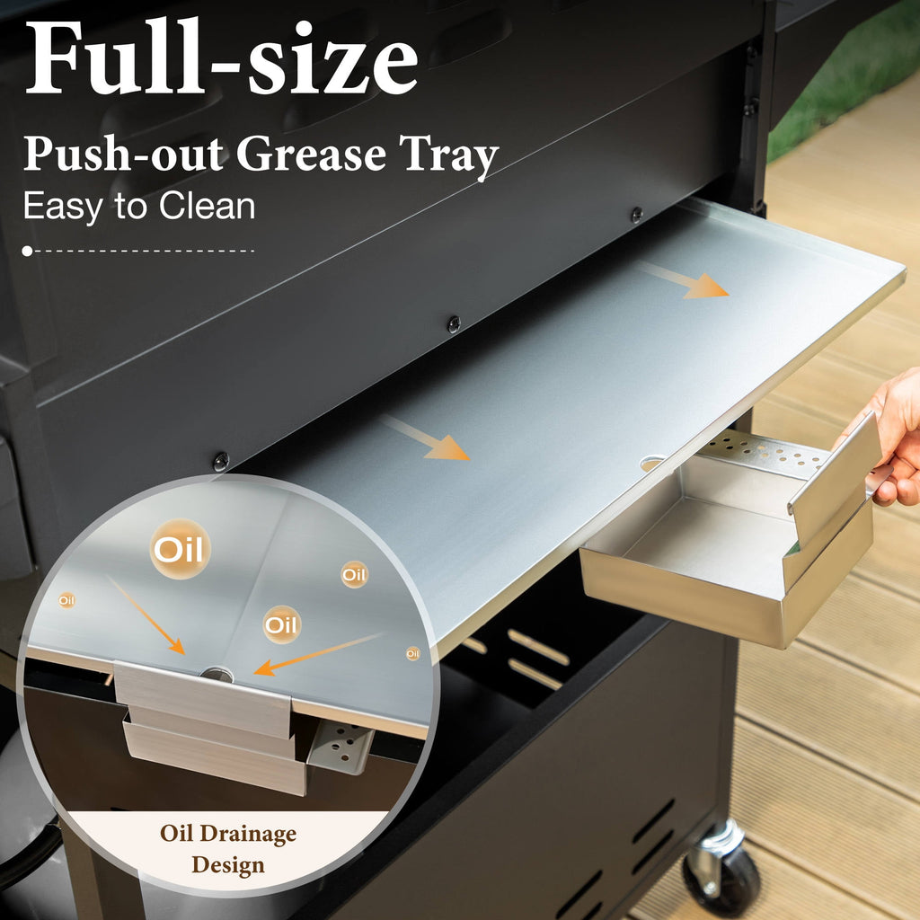 MF Studio 4 Burner Propane Gas Outdoor Grill with Side Burner Stainless Steel BBQ Grill