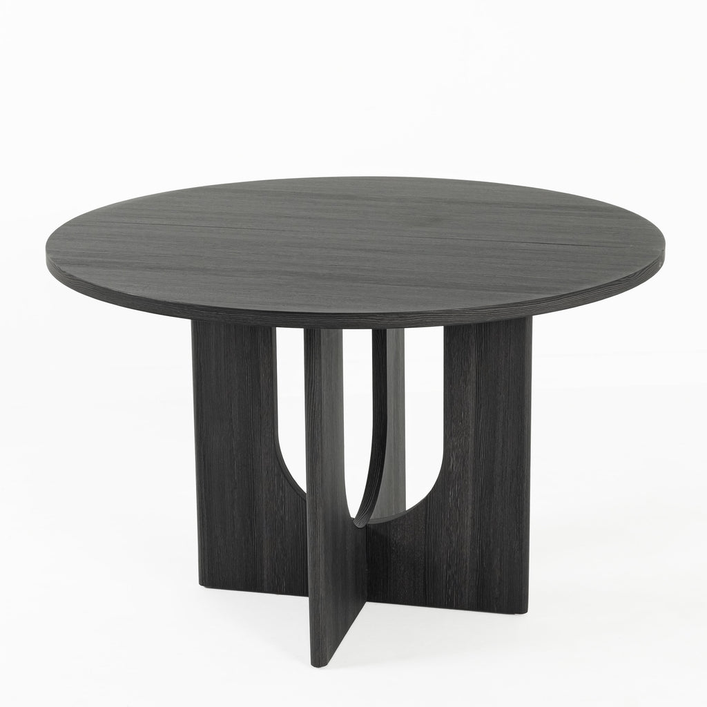 Leovanni Modern 48 5-Piece Solid Wood Dining Table Set with 4 Upholstered Chairs, Rectangular Kitchen & Dining Room Set, Natural