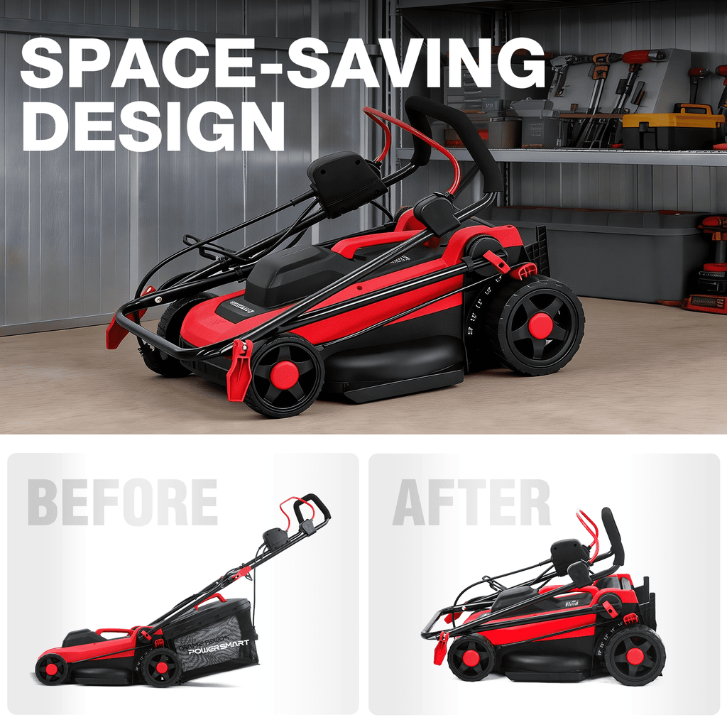PowerSmart 14 120V 13A 2-in-1 Electric Push Lawn Mower, Easy Handling
