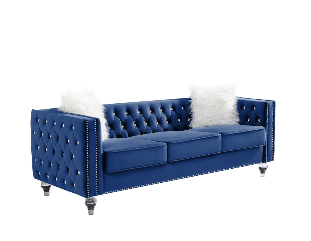 Gewnee 86.6 Modern Sofa Couch,Teddy Velvet 3 Seaters Comfy Couch with Deep Seat for Living Room,2 Pillows,Beige