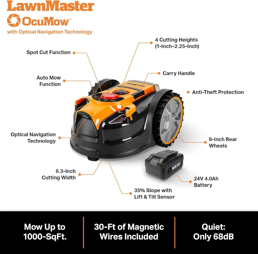 LawnMaster Automatic Obstacle Avoidance Robotic Lawn Mower