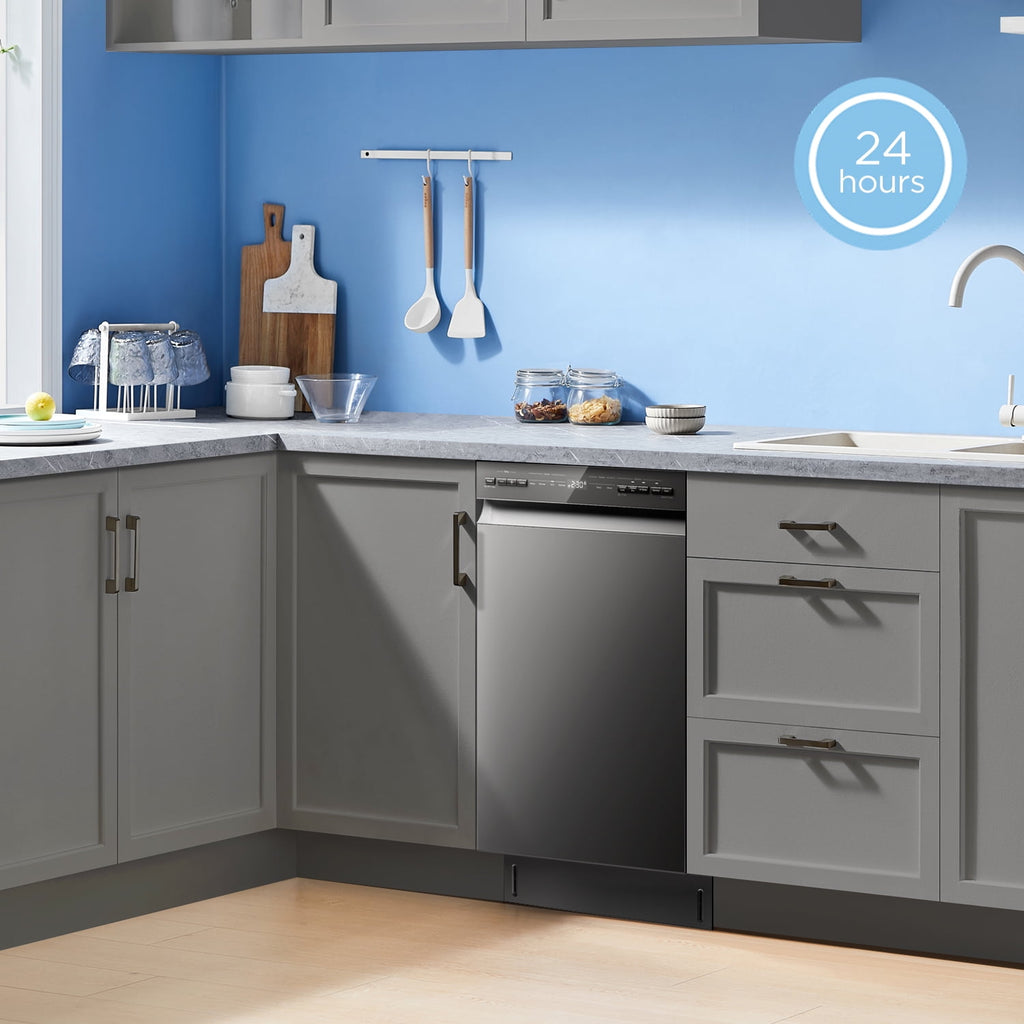 Midea Compact 18-Inch Built-In Dishwasher Stainless