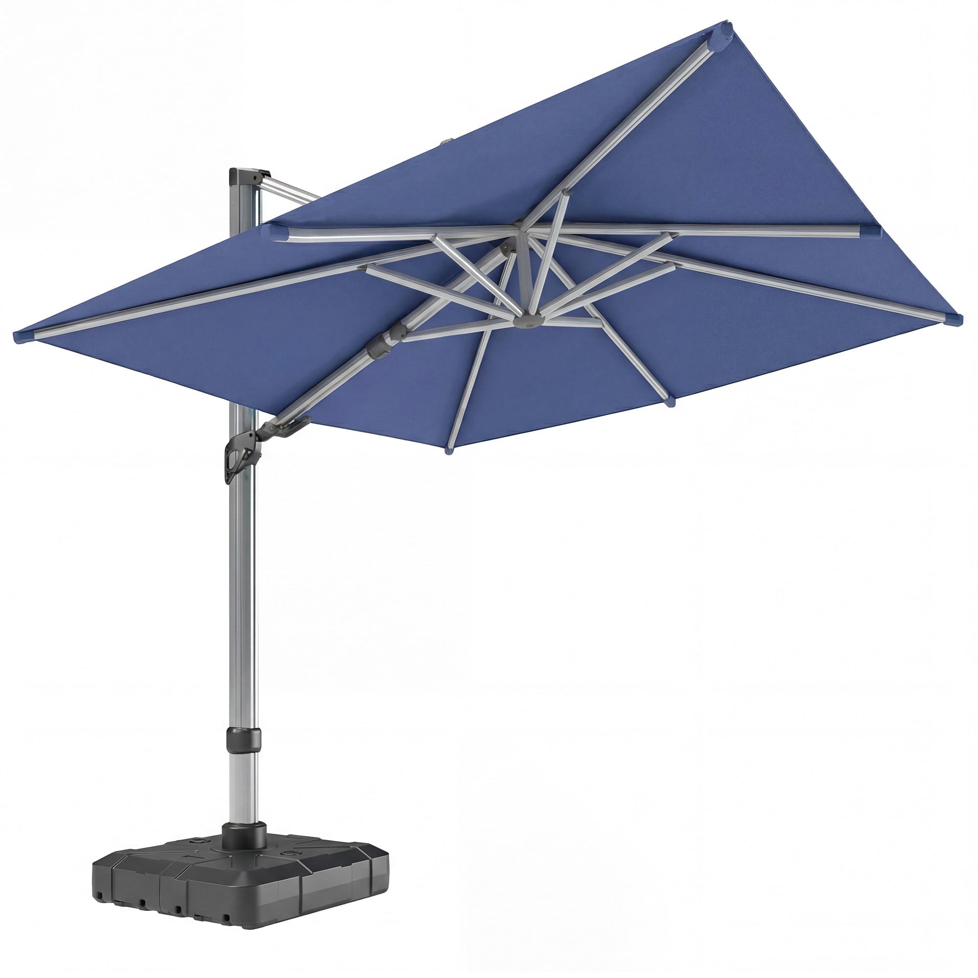LAUSAINT HOME Outdoor Patio 11 FT Large Cantilever Umbrella, Windproof Offset with 360-degree Rotation for Backyard, Pool, Lawn, Deck, Navy Blue