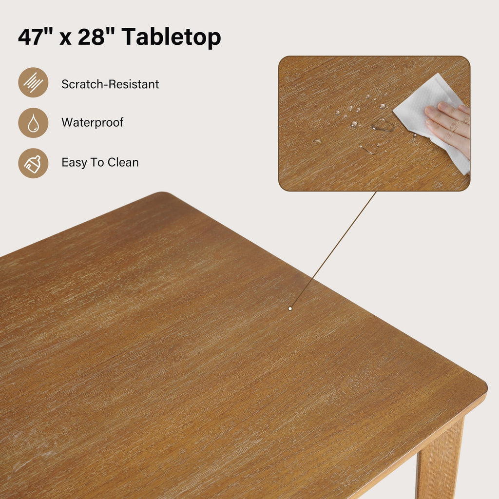 KithKasa Rectangular Dining Table Set for 4 , Kitchen Table and Chairs for 4, 5 Piece Space Saving Wood Kitchen & Dining Room Tables Set Furniture