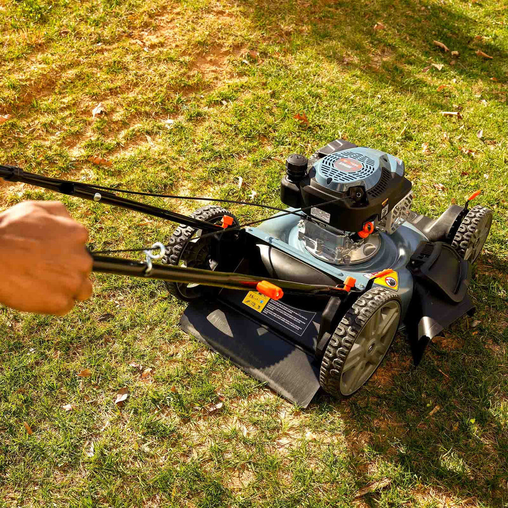 SENIX Gas Lawn mower, 20in Cutting Blade 21in Cutting Deck, 144cc 4-Cycle Engine, Steel Deck with Side Discharge, LSPG-L4