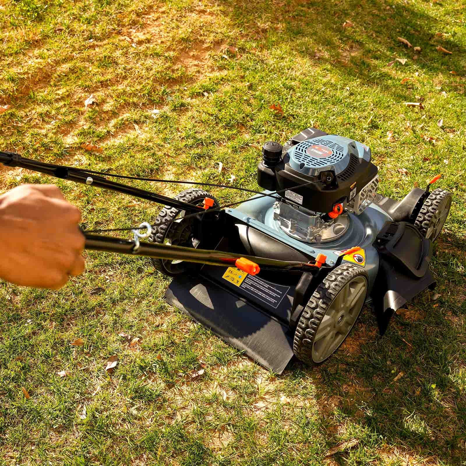 SENIX Gas Lawn mower, 20in Cutting Blade 21in Cutting Deck, 144cc 4-Cycle Engine, Steel Deck with Side Discharge, LSPG-L4