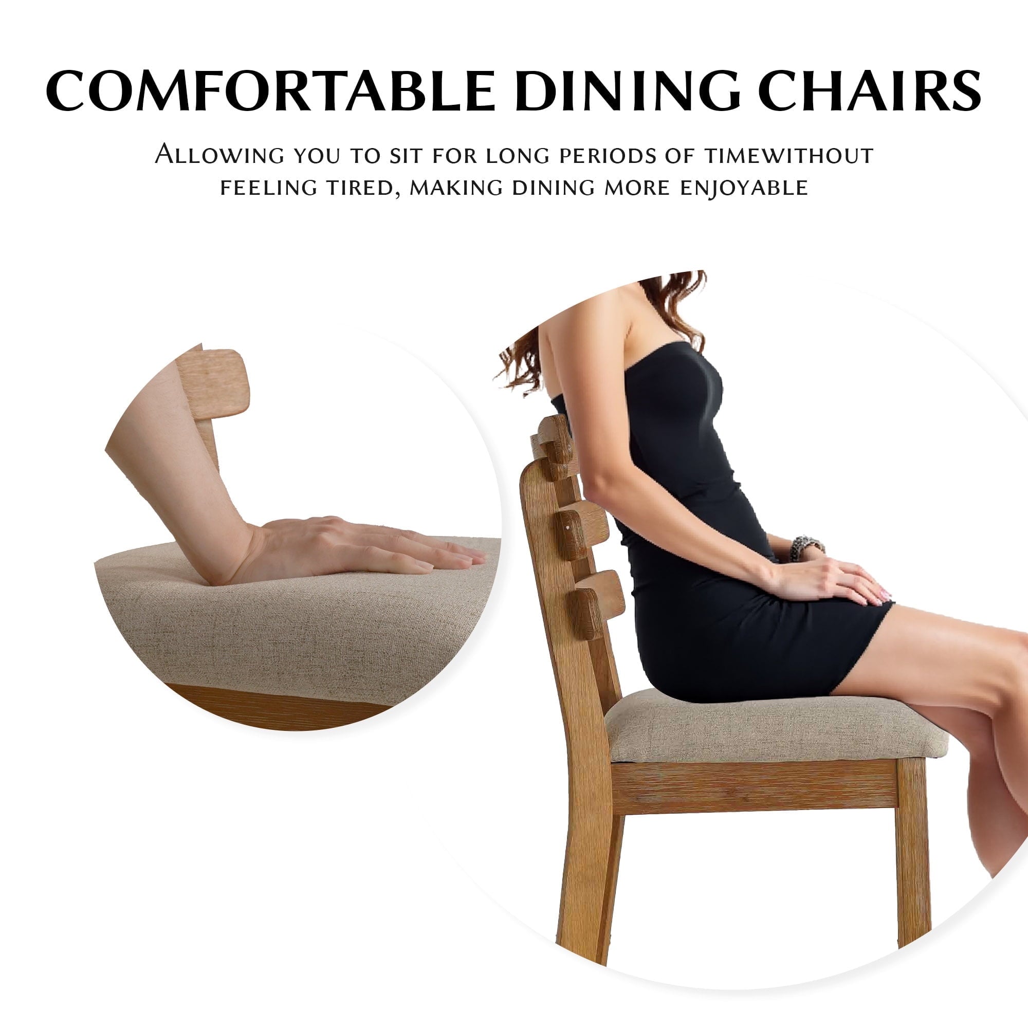 Kithkasa 47 Dining Table for 6 People,Wooden Farmhouse Kitchen Table for Kitchen, Living Room,Dining Room,Natural