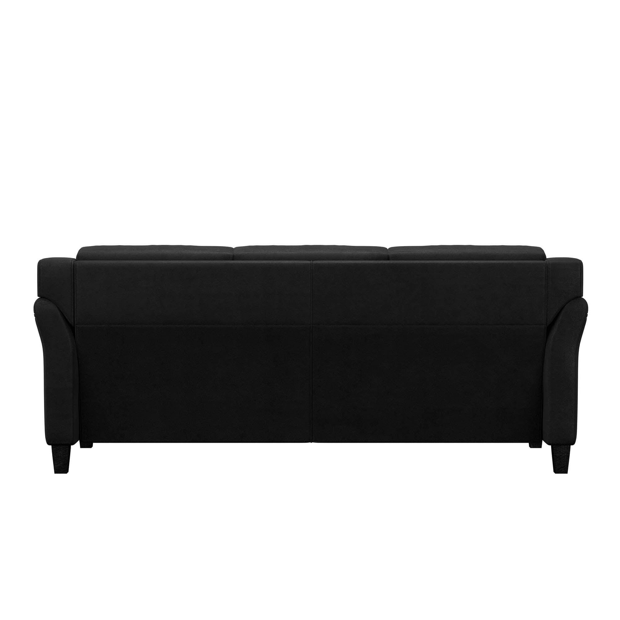 Lifestyle Solutions Taryn Curved Arms Sofa, Black Fabric