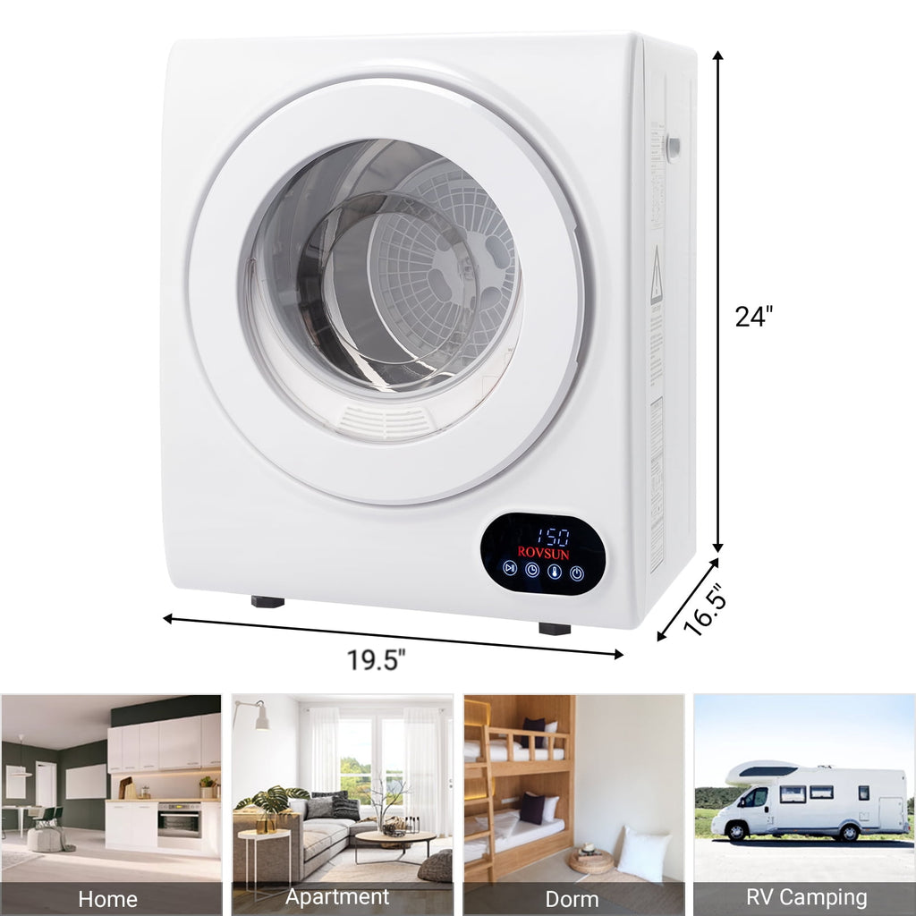 RovSun 110V White Stainless Steel Electric Tumble Dryer