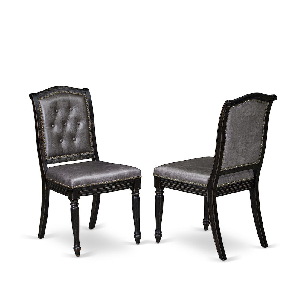 Luxe by East West Furniture 7 piece Dining Room Set of a Dinner Table and 6 Modern Dining Chairs