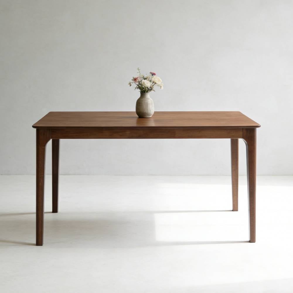 ACTU 57.9 Rectangular Wood Dining Table, Mid-Century Kitchen Table for Dining Room, Walnut