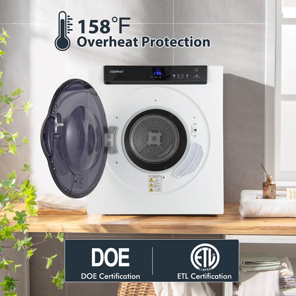 Resenkos 2.6 Cu.ft Compact Clothes Dryer with Touch Panel and 2 Modes, Portable Clothes Dryer, Compact Dryer for laundry