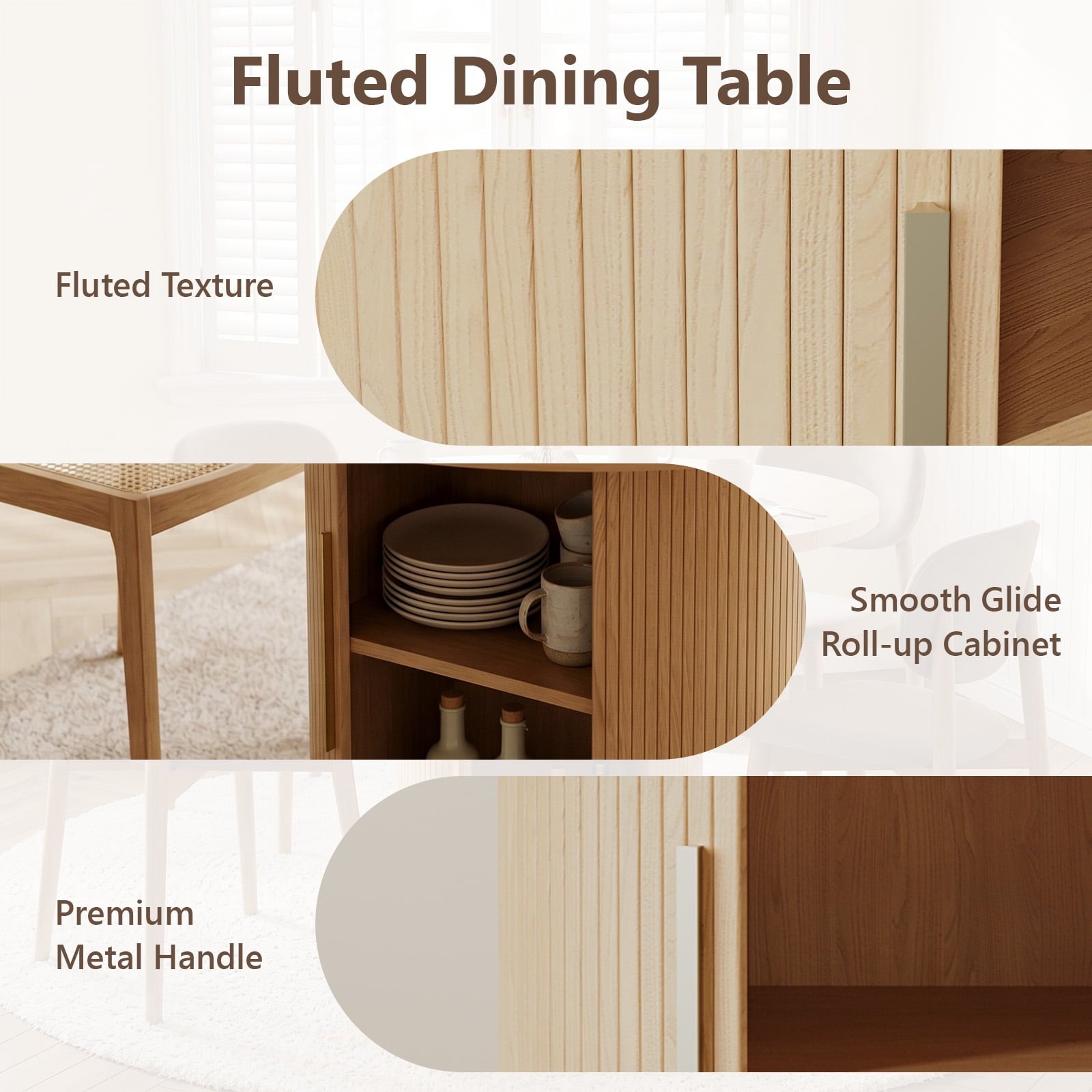 Ktaxon Mid-Century Round Dining Table for 2, 31.5 Modern Dining Room Table with 2-Tier Storage for Small Spaces, Kitchen, Dining Room, Home, Apartment Friendly, Oak