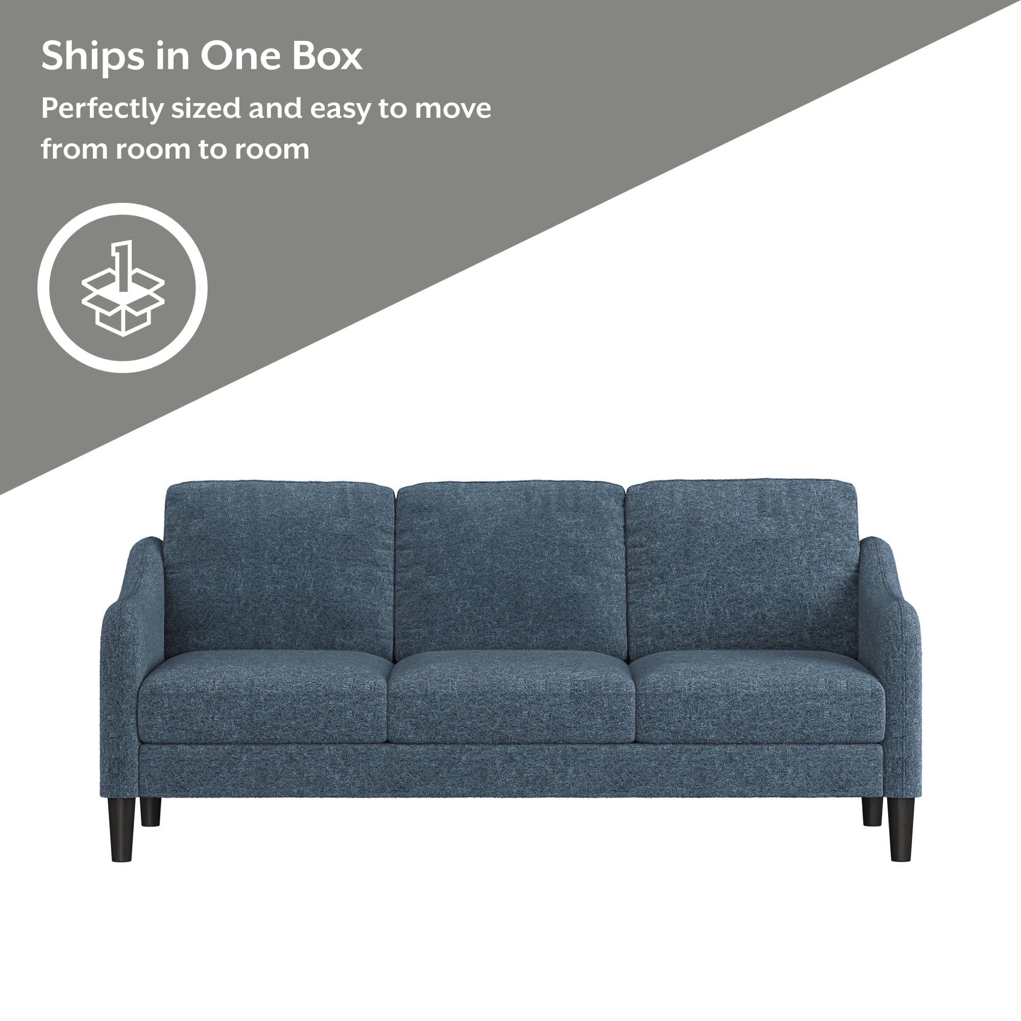 Mainstays Westley Swoop Arm 74 Sofa, Moss Green