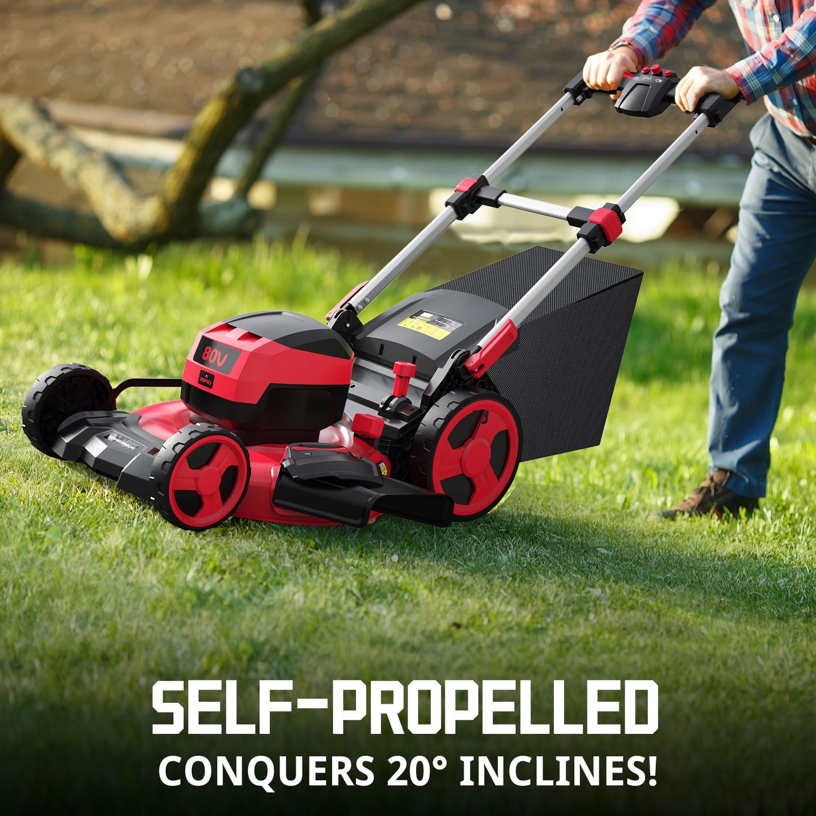 PowerSmart 14 120V 13A 2-in-1 Electric Push Lawn Mower, Easy Handling