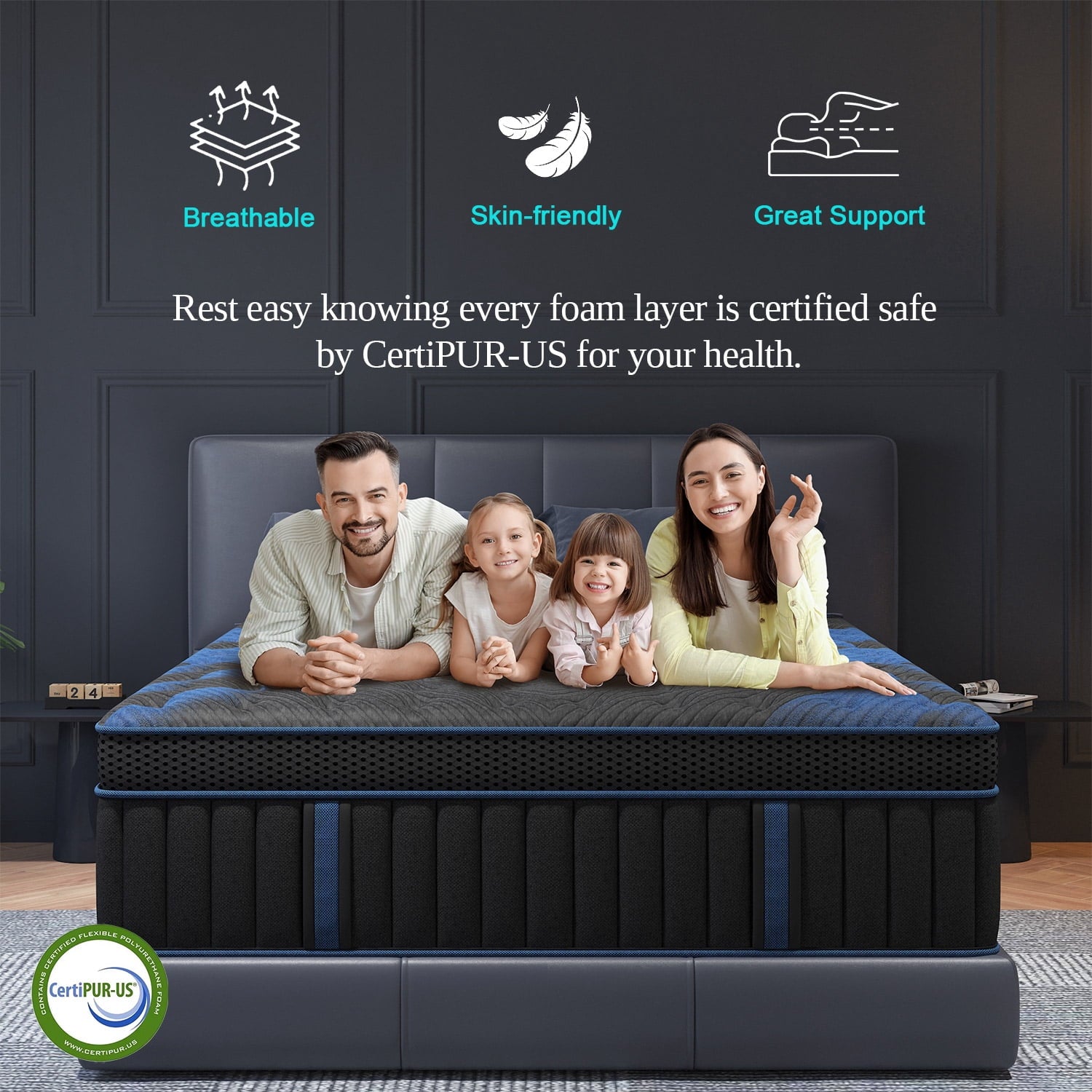 COLETEX Full Size Mattress 12inch Hybrid Mattress in a Box Medium Firm with Gel Memory Foam Pocket Spring for Pressure Relief,Adult,Black
