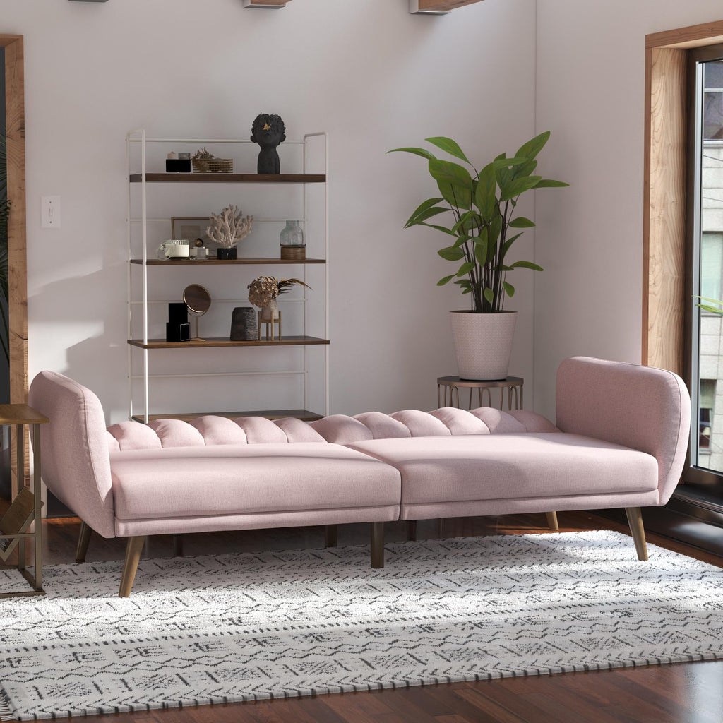 Novogratz Brittany Futon, Blue Linen