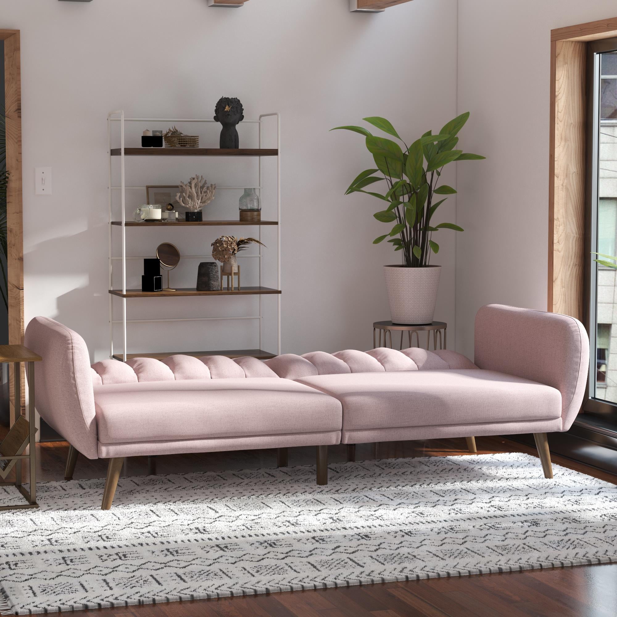 Novogratz Brittany Futon, Blue Linen
