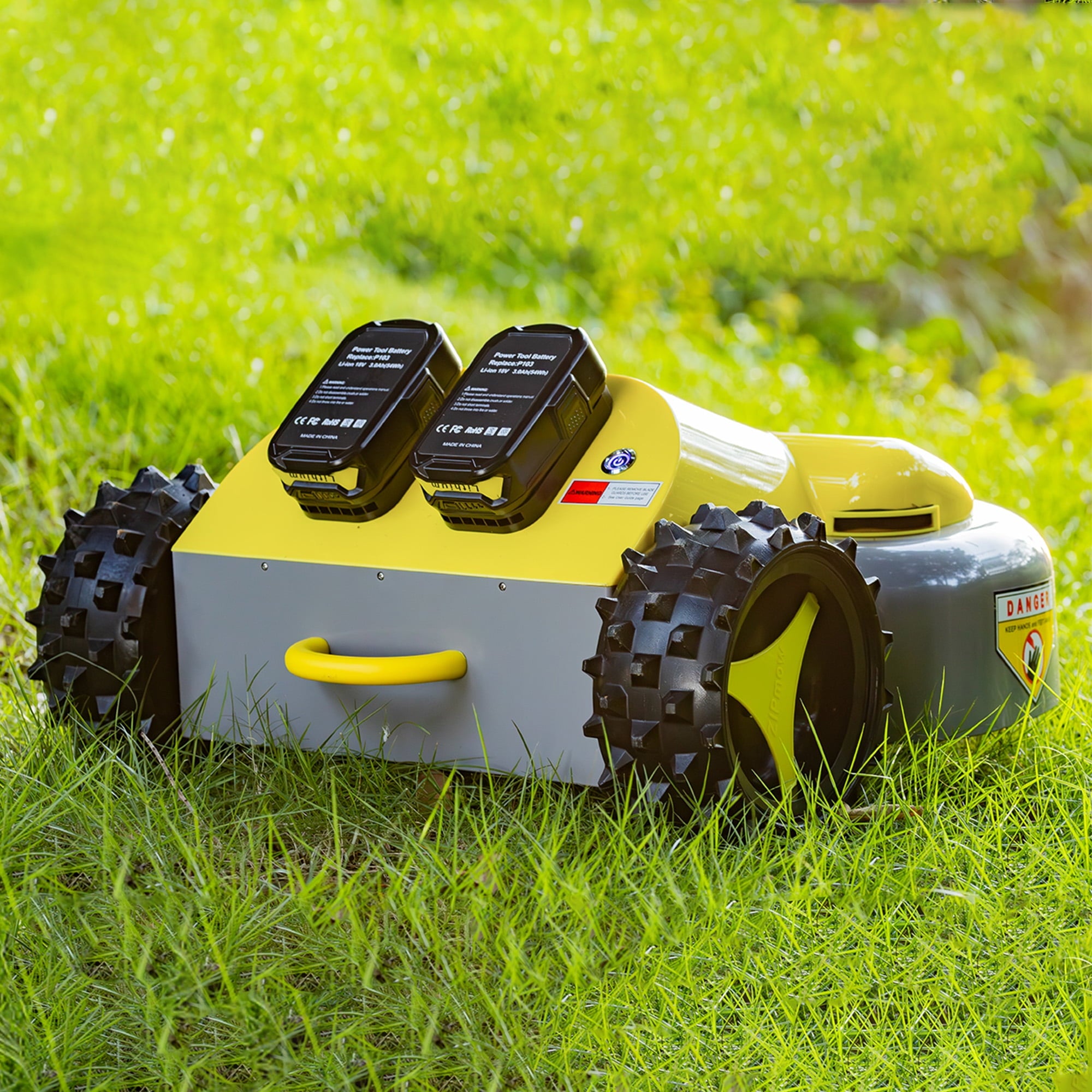 Remote Control Lawn Mower ZIPmow A106-RC - Self-Propelled Cordless, 45 Degree Slope, 2-3 Inch Cut, 60Min Dual 3Ah Batteries